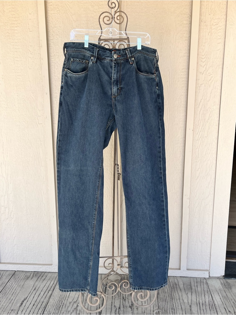 Tommy Bahama Mens Jeans Denim Blue Zip Fly Button Closer Stretchy Strght Leg 36